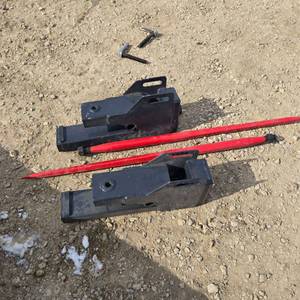 lot 8037 image: Landhonor Clamp On Hay Spear Attachment W 43 Dual Conus Bale Spears  SHS-66-3000G