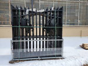 lot 144 image: Decorative Black Iron Security Gate IRIG (One Set)  Lion Design