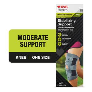 lot 65290 image: APPEARS NEW - CVS Health Adjustable Stabilizing Knee Support, Moderate Support. (One Size Fits All)
