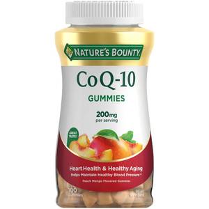 lot 65203 image: FACTORY SEALED - Nature��s Bounty CoQ10 Gummies, Supports Heart Health, CoQ10 200mg, Peach Mango Flavor, 100 Count ( Expiration 82025)