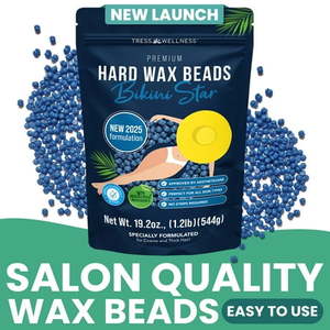 FACTORY SEALED - Tress Wellness Bikini Star â Hard Wax Beads for Bikini & Brazilian Area â Sensitive Skin Hair Removal Wax â 1.2 lbs