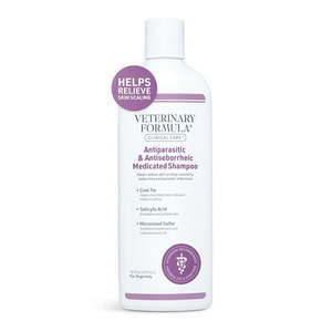 lot 65219 image: FACTORY SEALED - Veterinary Formula Clinical Care Antiparasitic and Antiseborrheic Shampoo for Dogs  16 oz. (Expiration 102026)