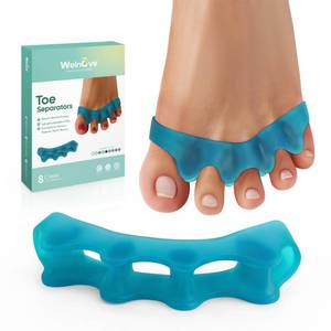 lot 65240 image: FACTORY SEALED - Welnove Silicone Toe Separators for Correct Bunion - 8 Pack Toe Spacers for Feet Men - Hammertoe Straighteners for Women, Yoga Practice, Foot Alignment FSA or HSA Eligible