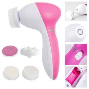 lot 65312 image: FACTORY SEALED - Aronpro 5 in 1 Electric Facial Cleansing Brush, Beauty Face Care Massager Facial Cleaner Massage Tool Suitable for Different Skin Types