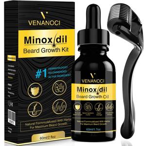 lot 65313 image: FACTORY SEALED - 5% Minoxidil for Men Beard Growth Kit Venanoci Hair Regrowth Oil with Biotin & Rosemary  Thicker, Fuller Beard & Hair  Stop Hair Loss & Thinning  Hair Growth Serum Treatment