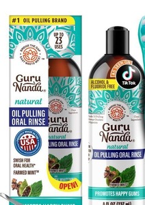 lot 65328 image: FACTORY SEALED - GuruNanda CocoMint Oil Pulling Mouthwash for Complete Oral Hygiene, 7 Essential Oils & Vitamins for Happy Teeth & Gums & Fresh Breath , Alcohol-Free, 8 oz
