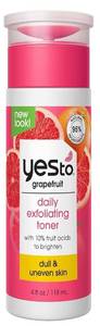 lot 65336 image: FACTORY SEALED - Yes To Grapefruit Daily Exfoliating Toner, Brightening Formula To Retexturize & Brighten Your Skin, With AHAs, BHAs, Vitamin C, & Antioxidants, Natural, Vegan & Cruelty Free, 4 Fl Oz
