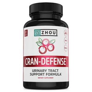 lot 65344 image: FACTORY SEALED - Zhou Cran-Defense - Cranberry Pills for Women & Men, D Mannose with Cranberry Extract, 1000 mg D-Mannose Per Serving for Urinary Tract Health, Antioxidant Support - 60 Veggie Capsules. Exp 1027