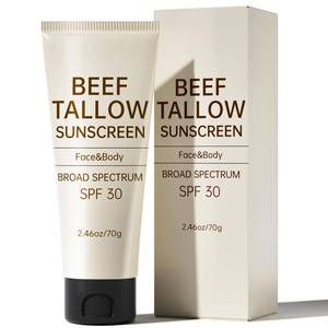 lot 65355 image: FACTORY SEALED - Tallow Sunscreen, Sunscreen for Face, SPF30 Natural Reef Safe Face Body Beef Tallow Sunblock, Non Greasy Clean Travel Sun Screen Sunblock for Summer Outdoor Travel, 2.46 OZ exp 122027