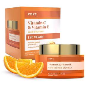 lot 65358 image: FACTORY SEALED - Envy Vitamin C & Vitamin E Under Eye Cream  Visibly Improves Dark Circles & Puffiness  Anti-Aging, Dermatologist Tested, Cruelty-Free Korean Skincare for All Skin Types  1.01 oz