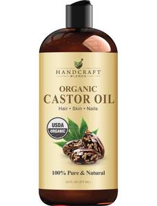 lot 65379 image: FACTORY SEALED - Handcraft Blends Organic Castor Oil 16 Fl Oz  100% Pure and Natural  Premium Grade Carrier Oil  Hair, Eyelashes and Eyebrows  Hair and Body  Expeller-Pressed  Hexane-Free exp 42027