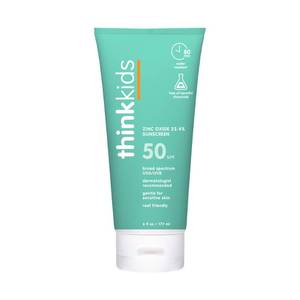lot 65386 image: Thinkkids SPF 50 Mineral Sunscreen, 6 Fl Oz  Safe, Natural Baby Mineral Sunscreen for Children - Water Resistant Sun Cream  Broad Spectrum UVAUVB Sun Protection  Reef Safe. Exp 0425