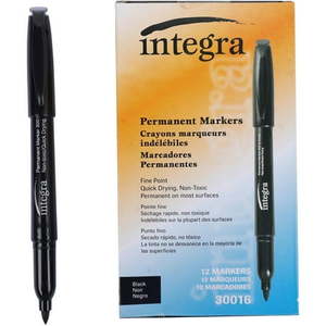 lot 65423 image: FACTORY SEALED - Integra  ITA30016  Permanent Fine Point Markers  1 Dozen