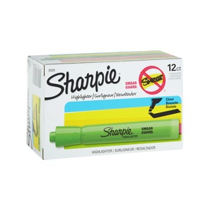 lot 65455 image: APPEARS NEW - Sharpie Smear Guard Tank Style Highlighters  Green (12 Pack)