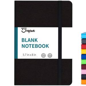 lot 65459 image: APPEARS NEW - Blank Journal Notebook, 100 Gsm Thick Sketch Books Hardcover Journal for Writing, 5.7 inches x 8.5 inches Notebooks for Work (Black2 Pack)