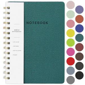 lot 65470 image: FACTORY SEALED - Spiral Notebook-5.75 x 8.125 College Ruled Journal with Inner Pockets and 160 Pages,PU Leather Cover Business Journal, Twin-Wire Binding Notebook Perfect for Office & Home School Supplies Green