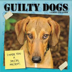 lot 65416 image: FACTORY SEALED - Trends International 2026 Guilty Dog 12x12 Wall Calendar