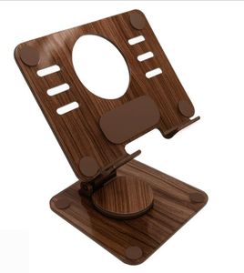 lot 65429 image: APPEARS NEW - Pristine Screen Rotating Tablet Stand, Wood Grain