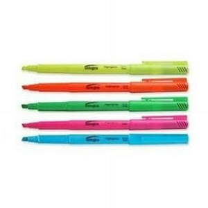 lot 65476 image: APPEARS NEW - Integra Pen Style Fluorescent Highlighters Chisel Marker Point Style - Assorted - 5  Set