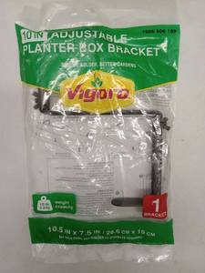 lot 65490 image: FACTORY SEALED - Vigoro 10-inch Adjustable Planter Box Bracket, 2 Pack