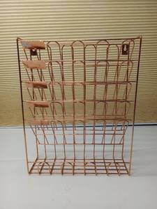 lot 56615 image: Rose Gold Wire Wall Mount Letter Organizer