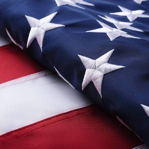 lot 56617 image: FACTORY SEALED - American Flags for Outside 3x5, USA US Flag Heavy Duty Outdoor, Made of 210D Fabric, Embroidered Stars, Brass Grommets