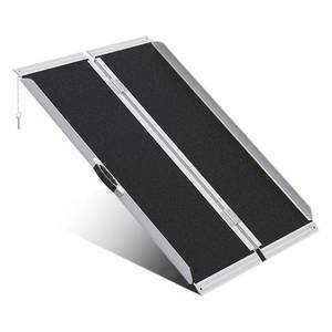 lot 56646 image: APPEARS NEW - CHEESPRING Portable Wheelchair Ramp 3FT,No-Slip Aluminum Folding Handicap Ramp 800 lbs Load Capacaity,Wheel Chair ramp for Home Steps,Stairs,car  - Retail $81
