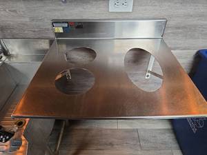 lot 18423 image: Commercial Kitchen Wall-Mount Shelf Trash Sorter
