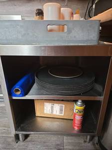 lot 18425 image: Industrial Stainless Steel Table W Under Storage