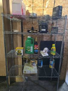 lot 18451 image: 36in - Chrome Wire Storage Shelf Unit (Contents Not Included)
