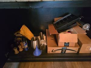 lot 18458 image: Restaurant Collection Lot W Wooden Salt And Pepper Shakers, Wine Racks, and More
