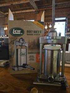 lot 18461 image: LEM Mighty Bite 5lb Vertical Sausage Stuffer