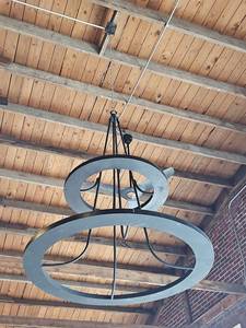 lot 19050 image: Modern Two-Tier Industrial Chandelier