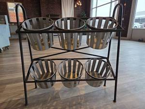 lot 19085 image: Metal Flower Stand with Removable Metal Baskets
