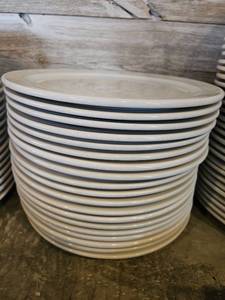 lot 19116 image: Superior White Restaurant Dinner Plates - Set of 19