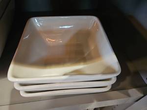 lot 19119 image: 10 Strawberry Street Square White Appetizer Plates - Set of 3