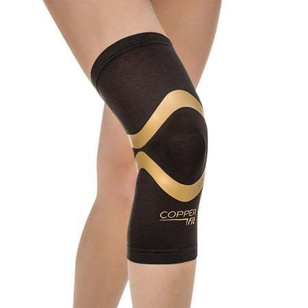 lot 13163 image: copper fit pro series compression knee sleeve, black with copper trim, xx-large