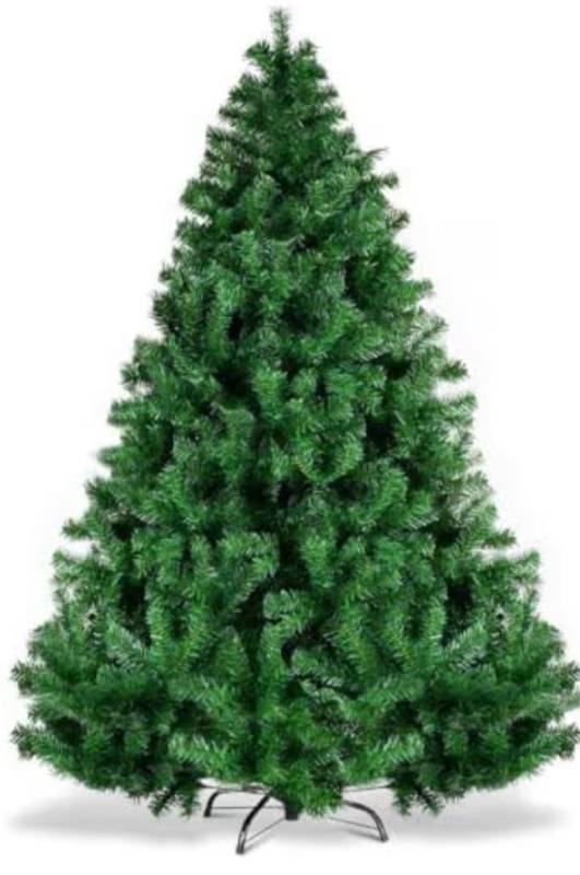 lot 13354 image: AGM Christmas Tree 6ft, Christmas Artificial Pine Tree with 600 Branches, 300 Light, Metal Stand, 6 Feet Tall Christmas Tree for Holiday Christmas Decoration - Retail $89