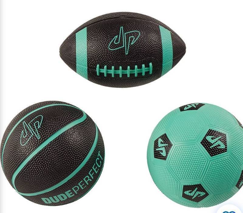 lot 6879 image: Dude Perfect Mini Sports Ball Pack (Missing Football)