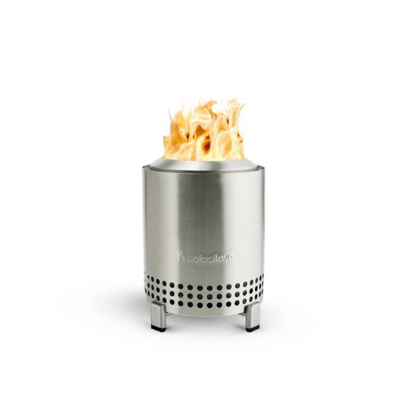 lot 8746 image: Solo Stove Mesa Outdoor Fire Pit Stainless Steel Smokeless, IndoorOutdoor Use, No Assembly Required - Retail $100