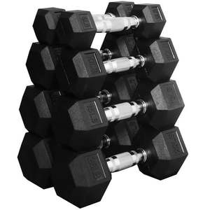 lot 14498 image: BalanceFrom Dumbbell Set  Pairs of 5 lb  10 lb  15 lb  and 20 lb - Retail $69