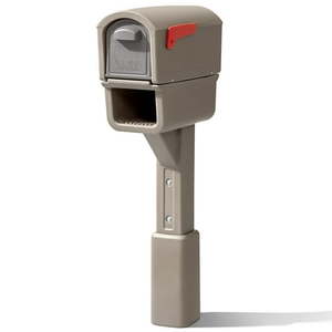 lot 14501 image: Step2 MailMaster Express Plus Plastic Mailbox Mocha Finish Large
