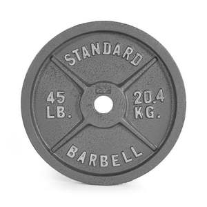 lot 14506 image: CAP Barbell Gray Olympic Cast Iron Weight Plate  45 lb