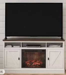 lot 16148 image: Ashton Lane Fireplace TV Stand-Spring Pine - Retail $150