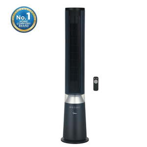 lot 21475 image: Midea 42  5-Speed Tower Fan with Detachable Washable Feature Wide-Angle Oscillation and Remote Control New Blue MSFT42RW6BL - Retail $53