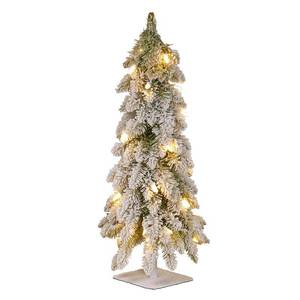 lot 21485 image: National Tree Company Pre-Lit Artificial Christmas Tree  Snowy Downswept  Green  Clear Lights  Includes Stand 2 Feet