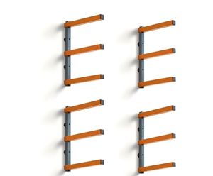 lot 21488 image: Pack of 2 ,BORA Wall Rack 3-Level Twin Pk OrangeGray -