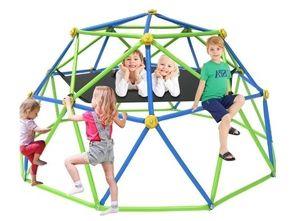 lot 21499 image: GVDV 10 FT Dome Climber Jungle Gym for Kids - Outdoor Rust-Resistant Play Equipment, Easy Assembly, Supports 1000 lbs - Retail $105
