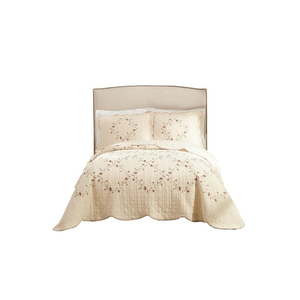 lot 21504 image: Better Homes & Gardens Burgundy Hannalore Cotton Quilt King - Retail $65