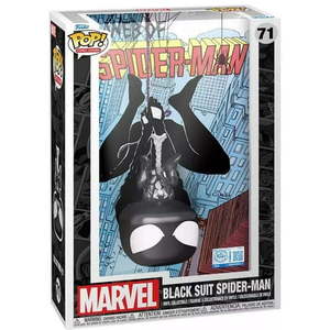 lot 21521 image: Funko Marvel POP Comic Covers Black Suit Spider-Man Vinyl Figure